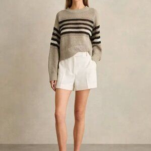 NWT Reiss Catrice Striped Linen Crewneck Sweater Size Large